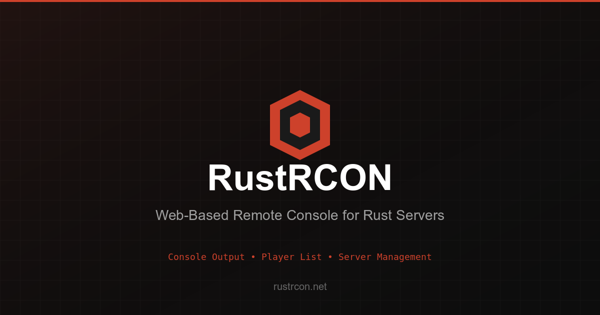 Rust Server Rcon Console RustRCON - Web-Based Remote Console for Rust Servers